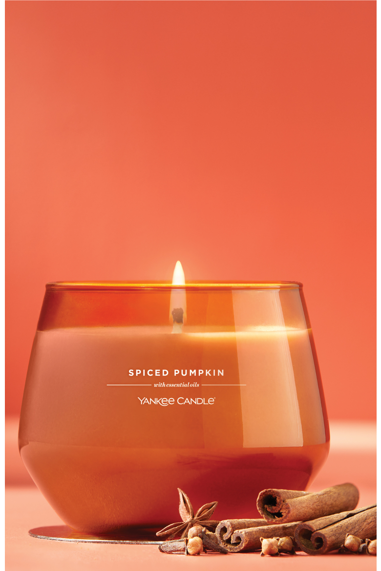 Spiced Pumpkin Studio Candle with Essential Oils, Set of 2, Alternate, color, Orange