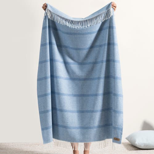 Lands Downunder Montauk Stripe Herringbone Throw In Blue