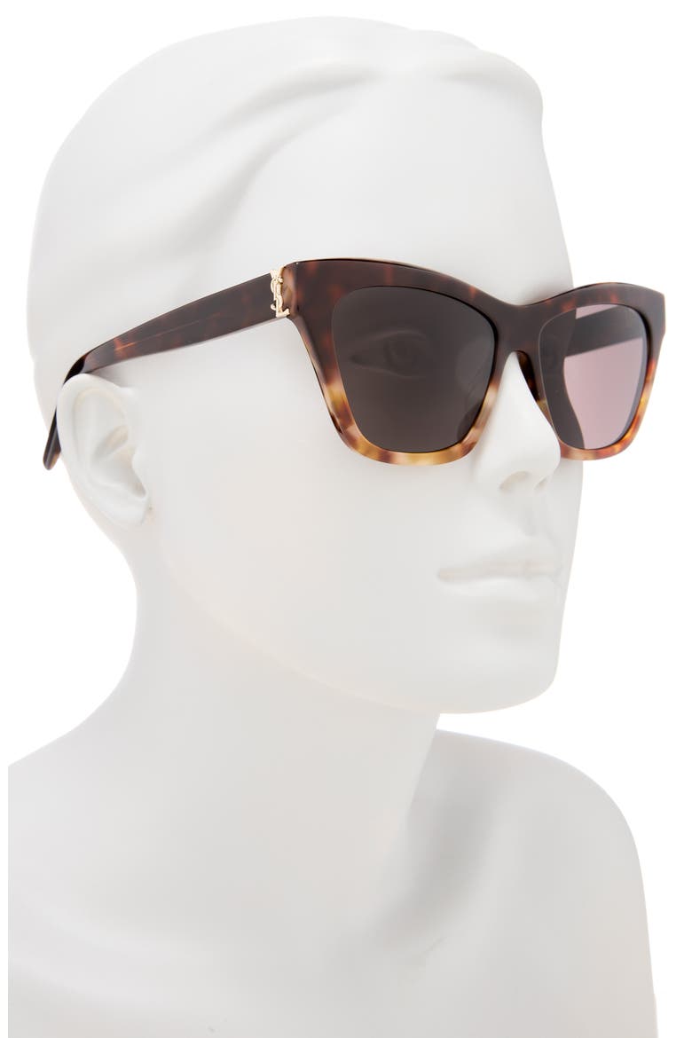 56mm Cat Eye Sunglasses, Alternate, color, HAVANA HAVANA BLACK