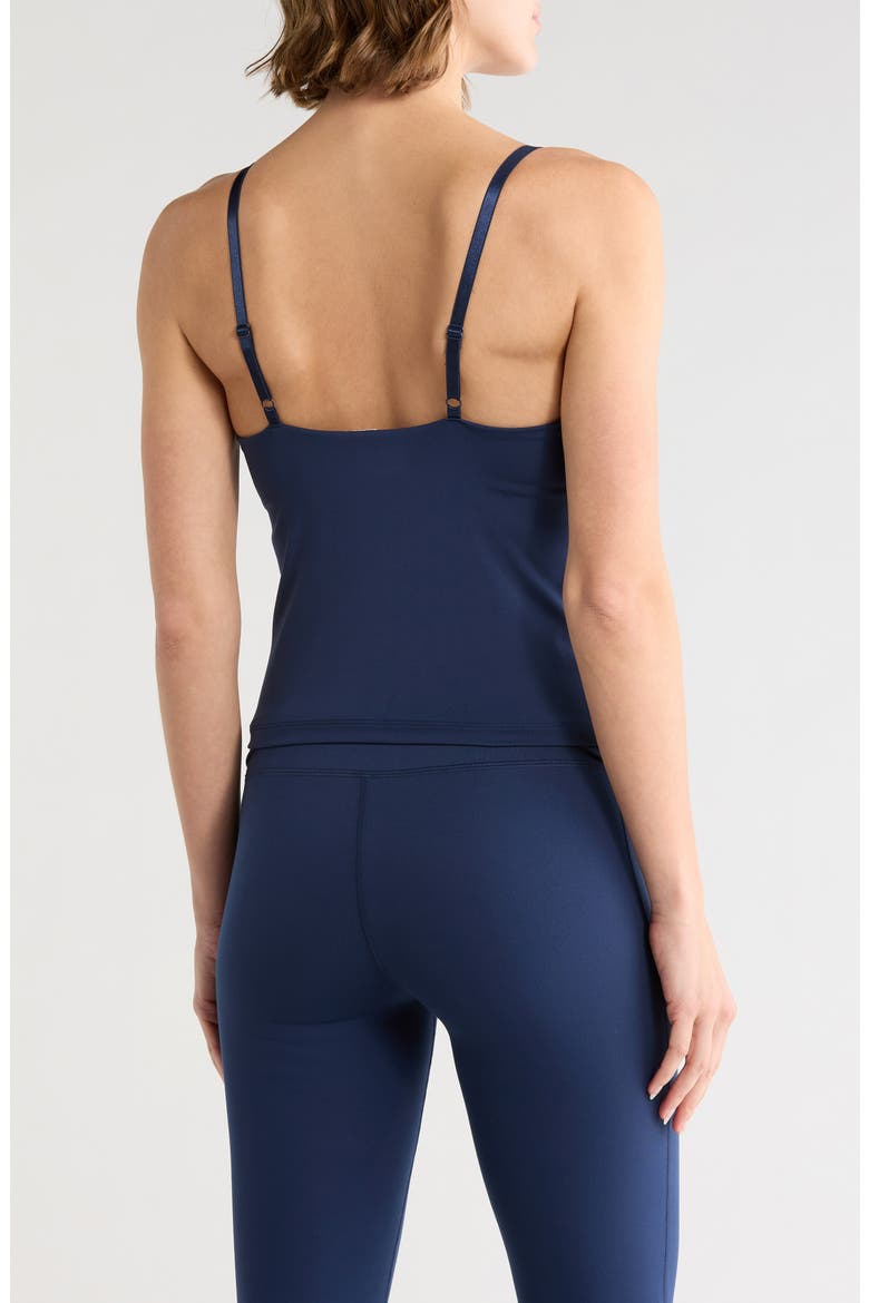 Hayley Longline Apron Neck Sports Bra, Alternate, color, NAVAL BLUE