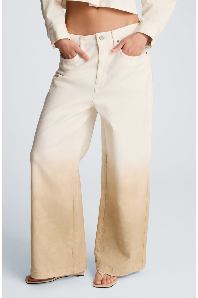 Ombré Comfort Stretch High Waist Wide Leg Jeans, Main, color, TAN GRADIENT