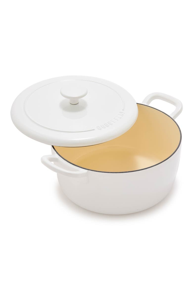 x Bobby Flay 5.5-Quart Enameled Cast Iron Dutch Oven, Main, color, CREAM