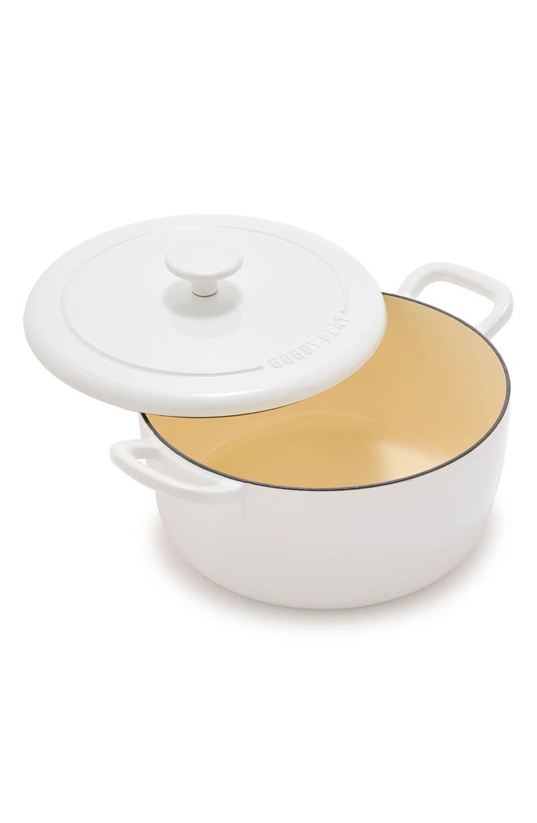 GreenPan x Bobby Flay 5.5-Quart Enameled Cast Iron Dutch Oven, Main, color, Cream