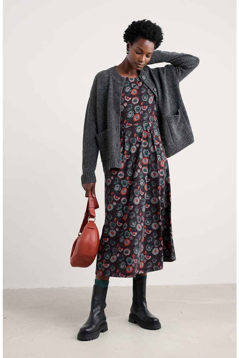 Harbour Sands Wool Blend Cardigan, Alternate, color, KNIT MELANGE COAL