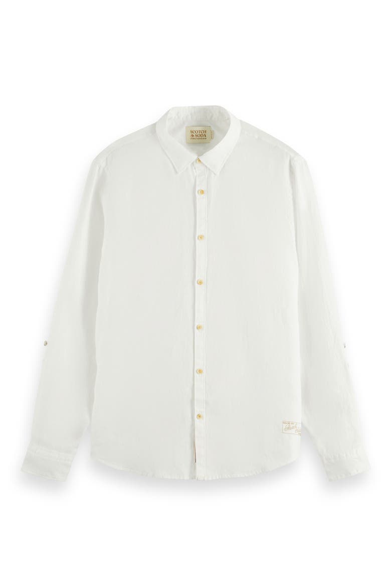 Linen Button-Up Shirt, Alternate, color, WHITE
