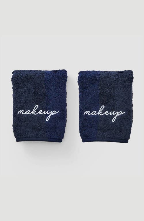 Weezie 2-pack Organic Cotton Terry Makeup Towels In Blue