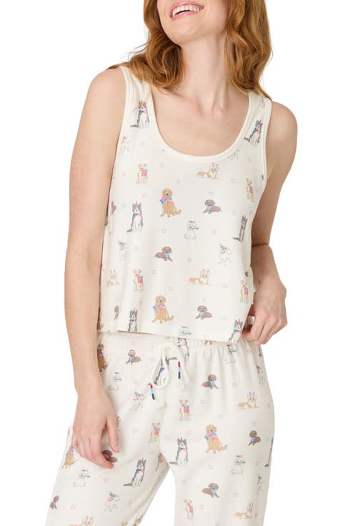 Red, White & Woof Jersey Tank