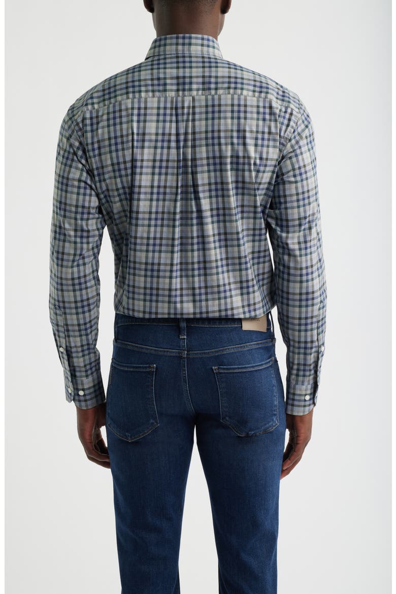 Swope Plaid Performance Twill Button-Down Shirt, Alternate, color, DARK OLIVE