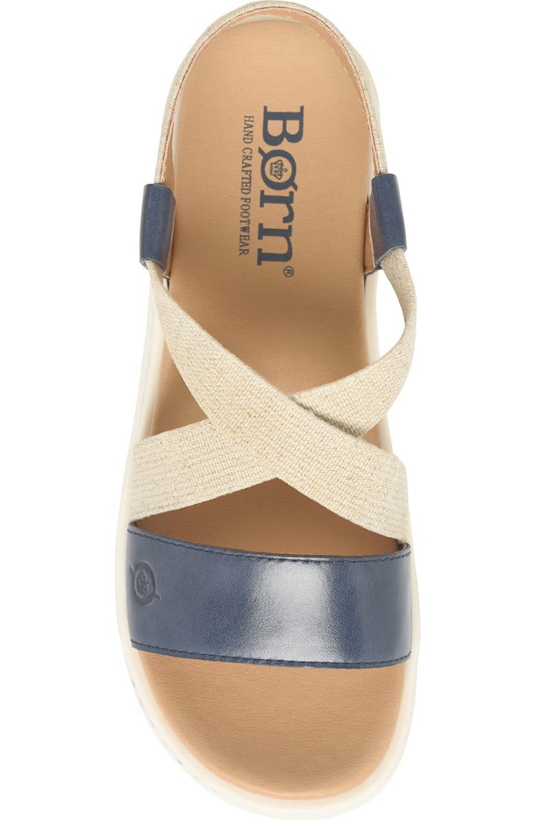 Børn Kasady Ankle Strap Platform Wedge Sandal, Alternate, color, Navy Leather