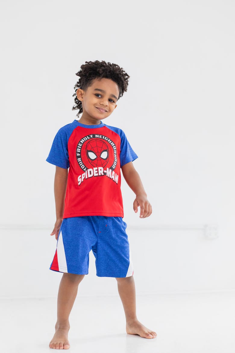 Spider-Man 3pc Tank Top, Tee & Shorts Set, Alternate, color, Blue /Gray /Red