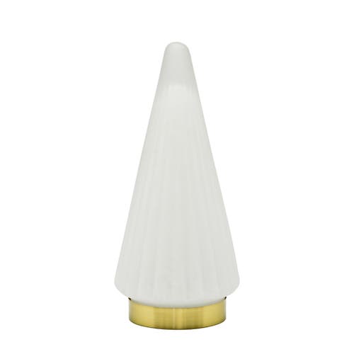 Transpac Light Up White Frosted Glass Tree Decorative Object Battery Operated In Neutral