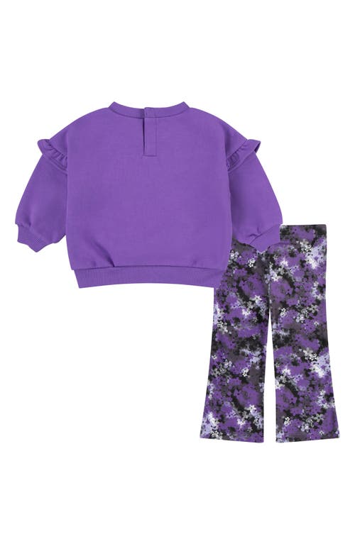 Nike Fresh Cut Sweatshirt & Leggings Set In Purple Black
