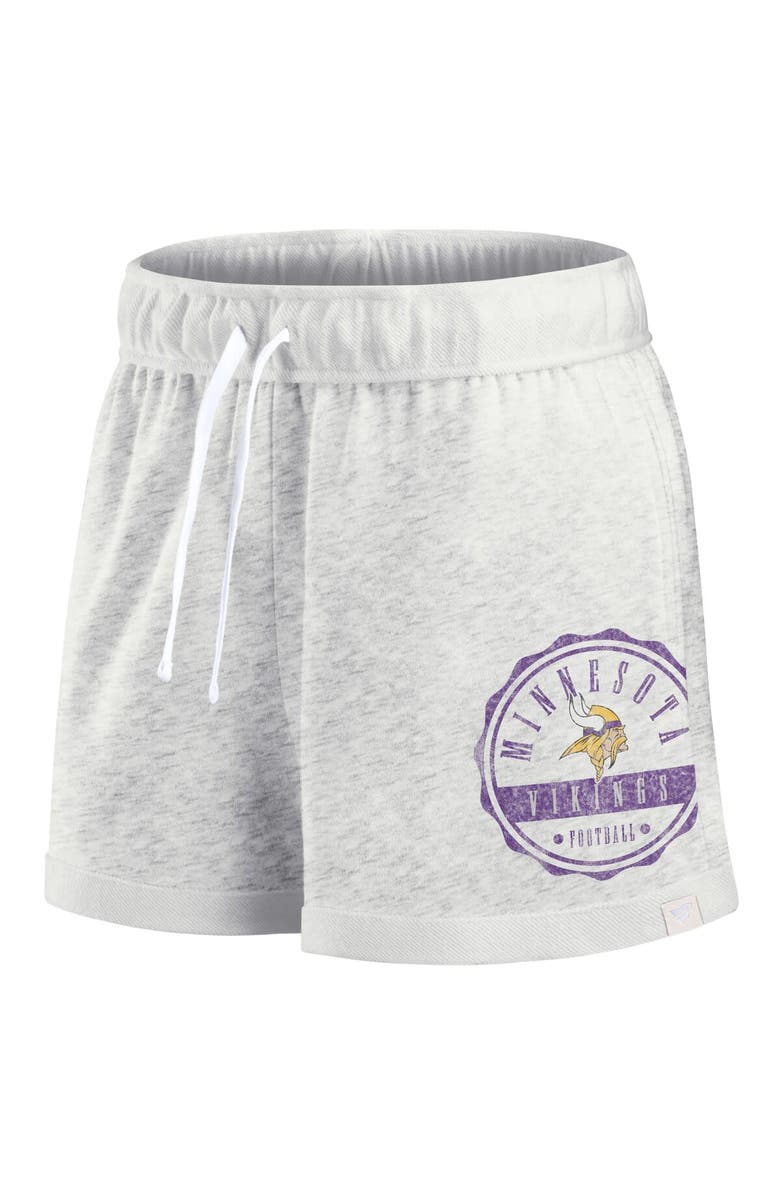 FANATICS Women's Fanatics Branded Oatmeal Minnesota Vikings Vintage Badge Shorts, Alternate, color, Oatmeal