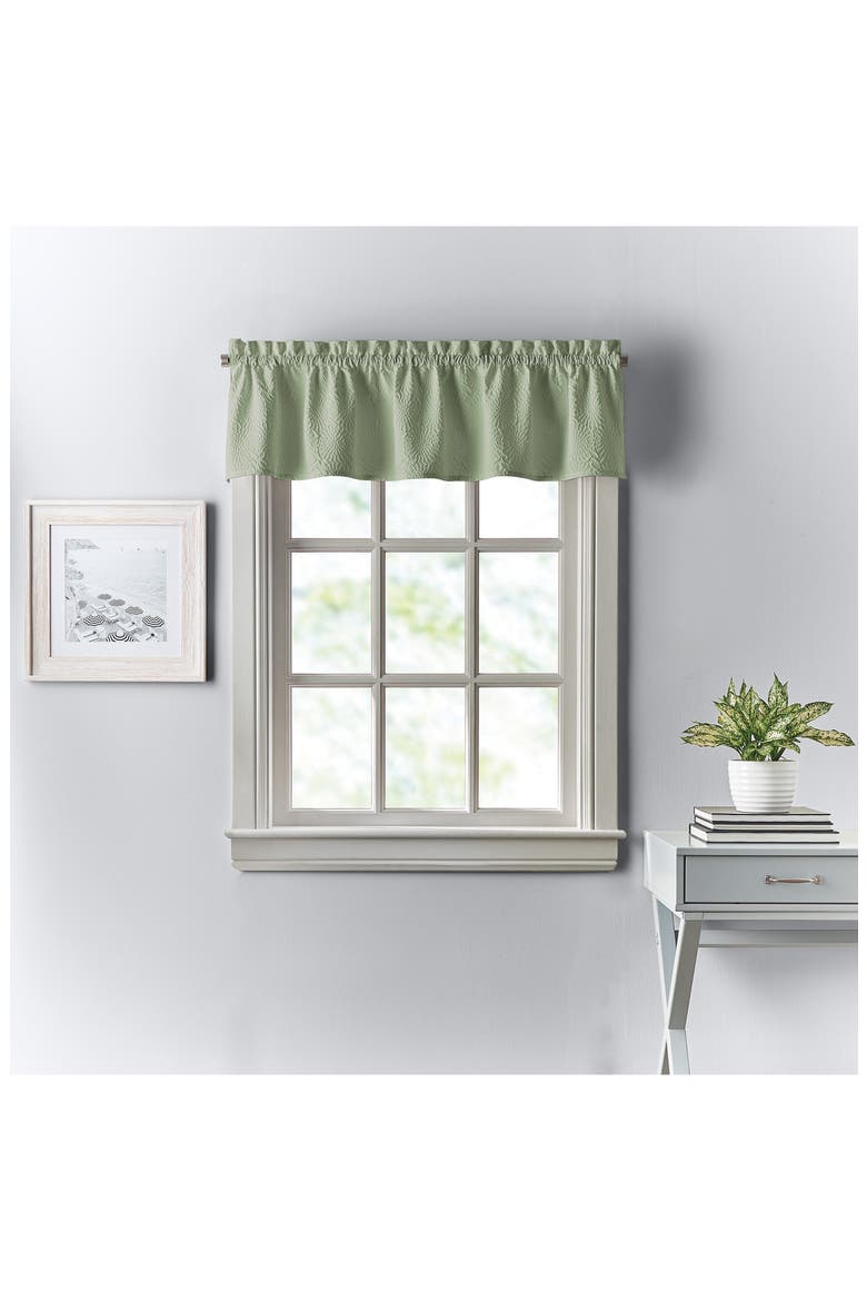 Chrysanthemum Floral Valance, Alternate, color, SAGE