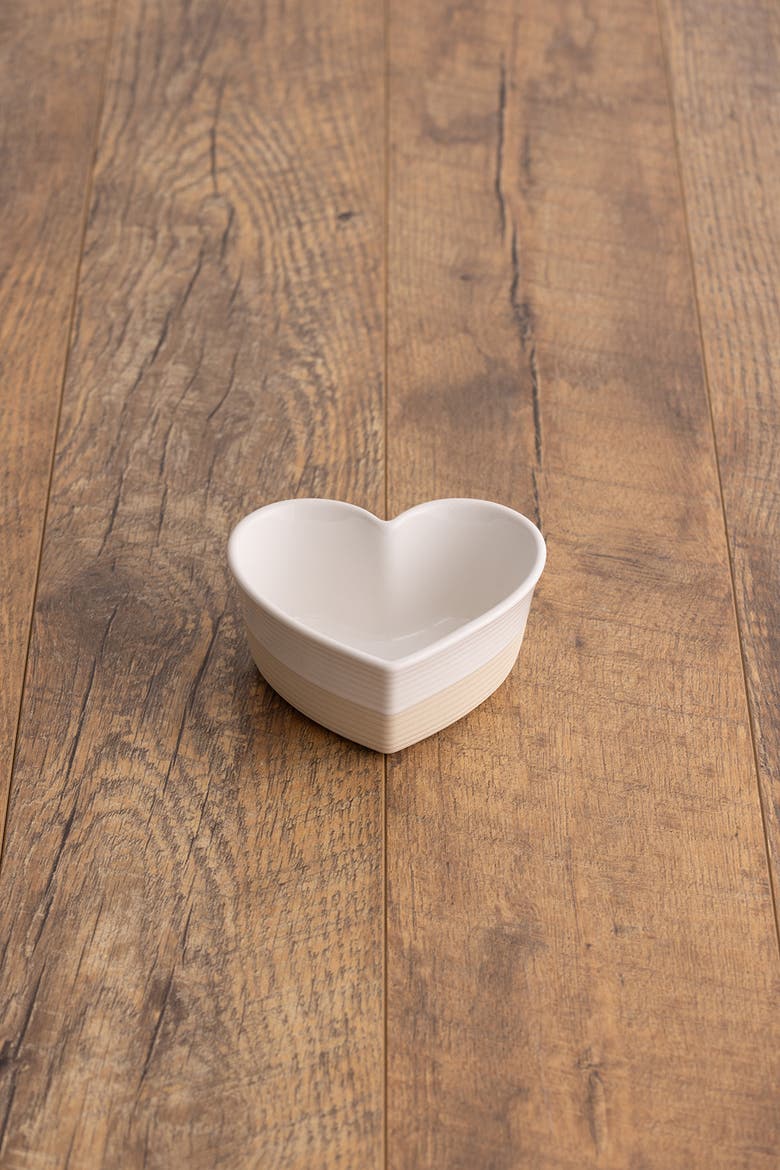 Rustic Charm Heart Baking Dish, 5.5" 375ml Mini Stoneware Oven Dish, Alternate, color, Beige