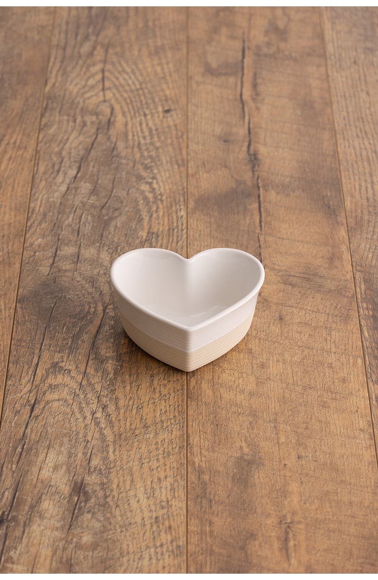 MASON CASH Rustic Charm Heart Baking Dish, 5.5" 375ml Mini Stoneware Oven Dish, Alternate, color, Beige