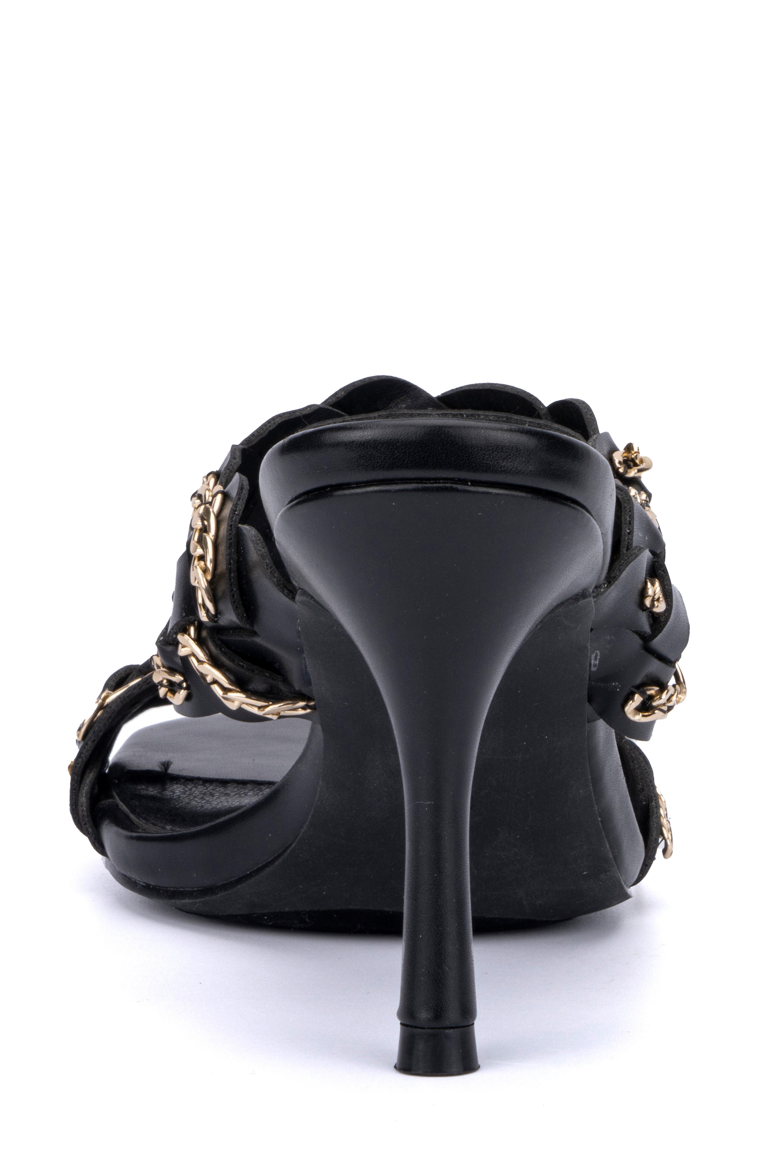 NEW YORK AND COMPANY Courtney Chain Sandal, Alternate, color, Black