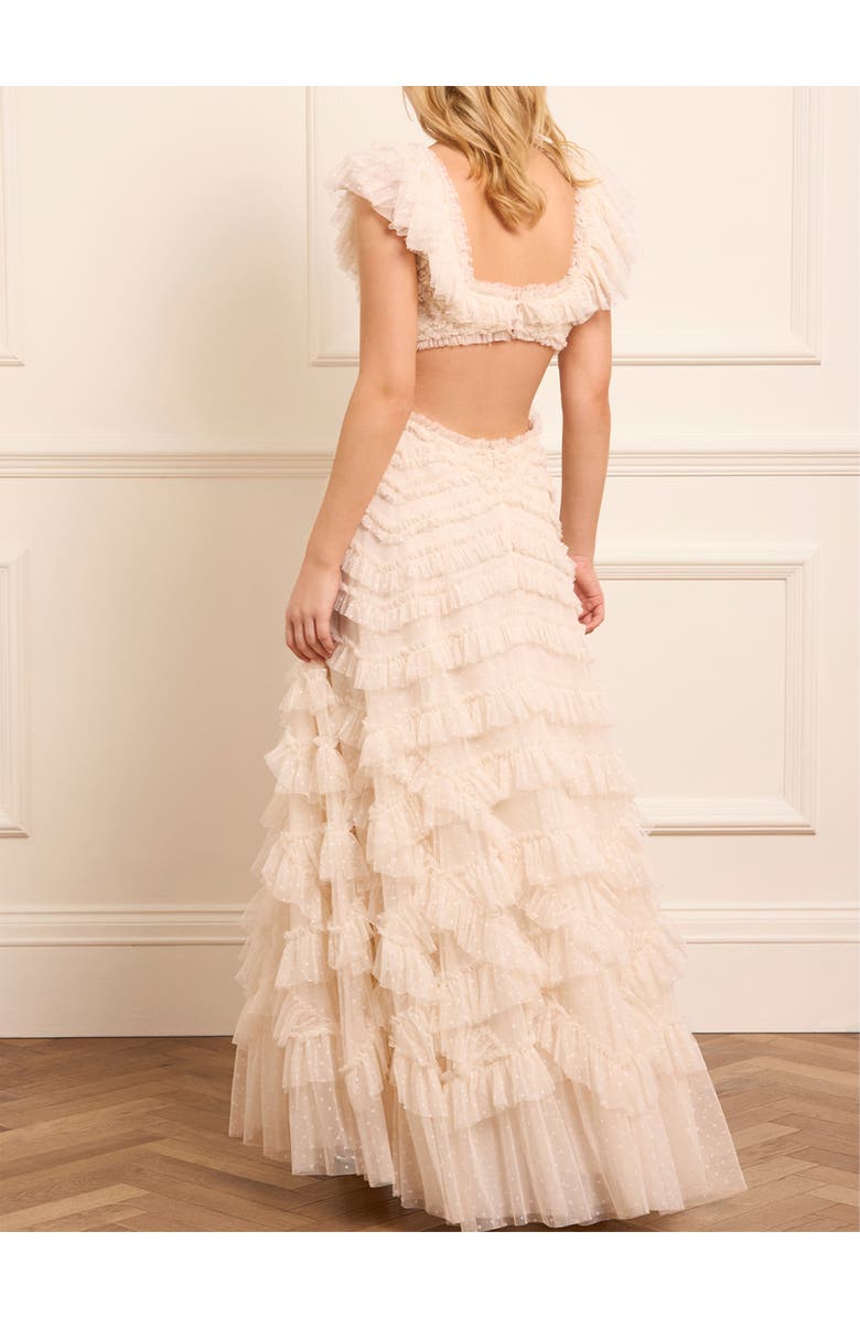 Needle & Thread Lola Backless Gown, Alternate, color, Cream