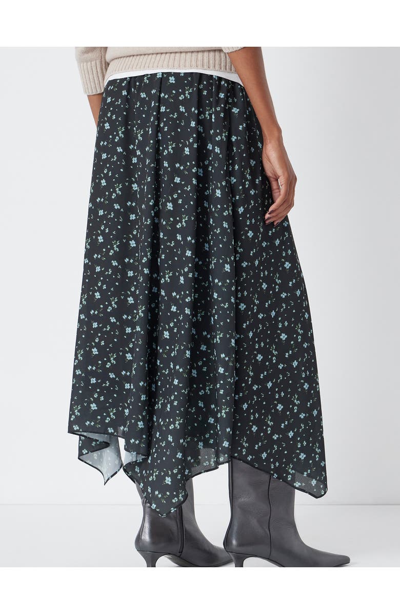Hush Kaia Chiffon Hanky Hem Skirt, Alternate, color, Ditsy Floral Black