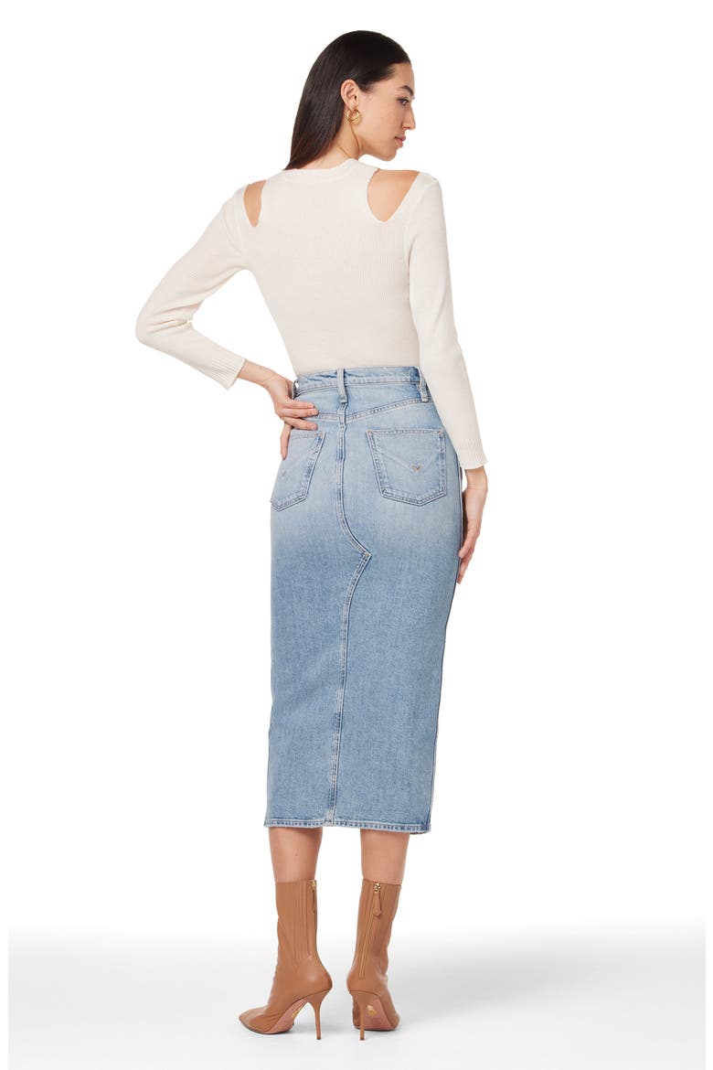 Reconstructed Denim Midi Skirt, Alternate, color, OFFSHORE
