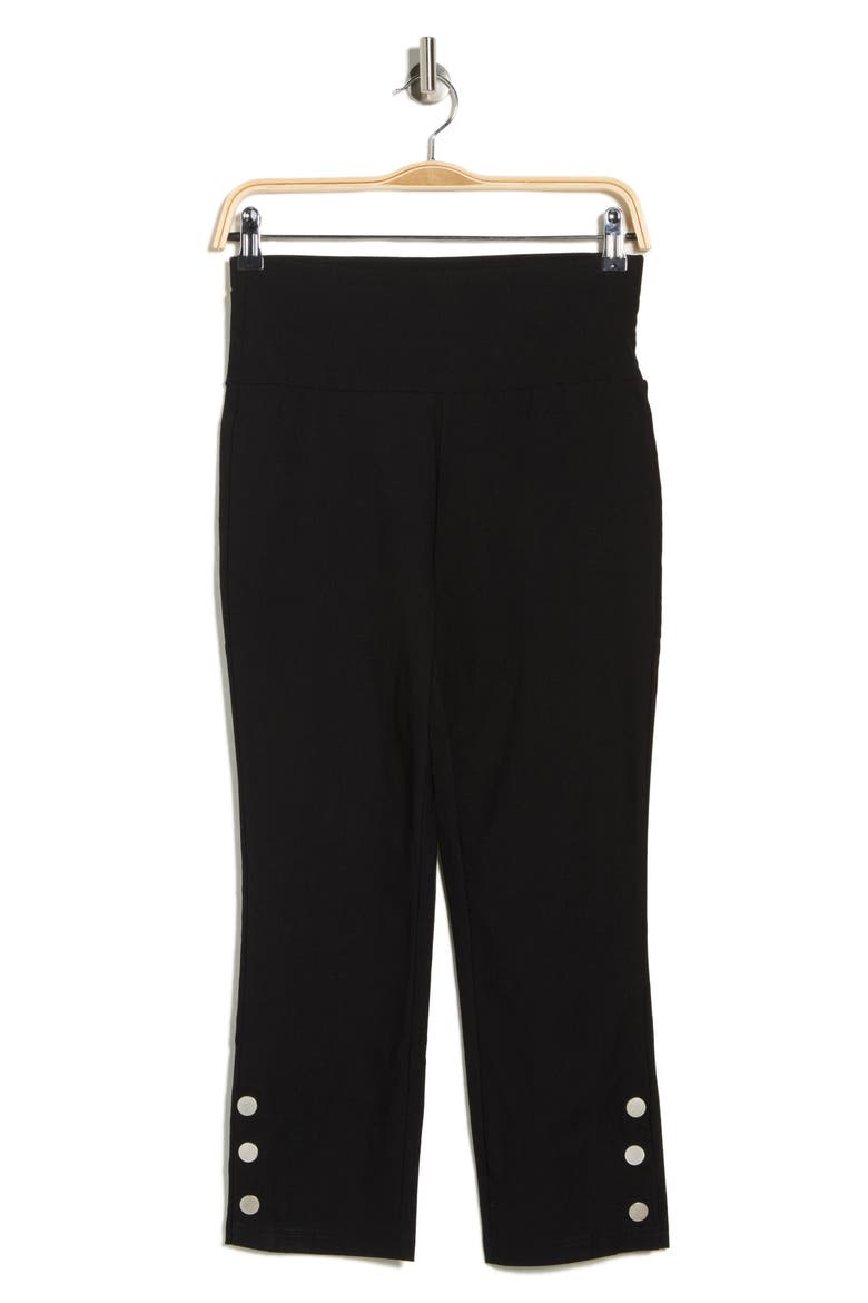High Waist Pull-On Capri Pants, Alternate, color, BLACK