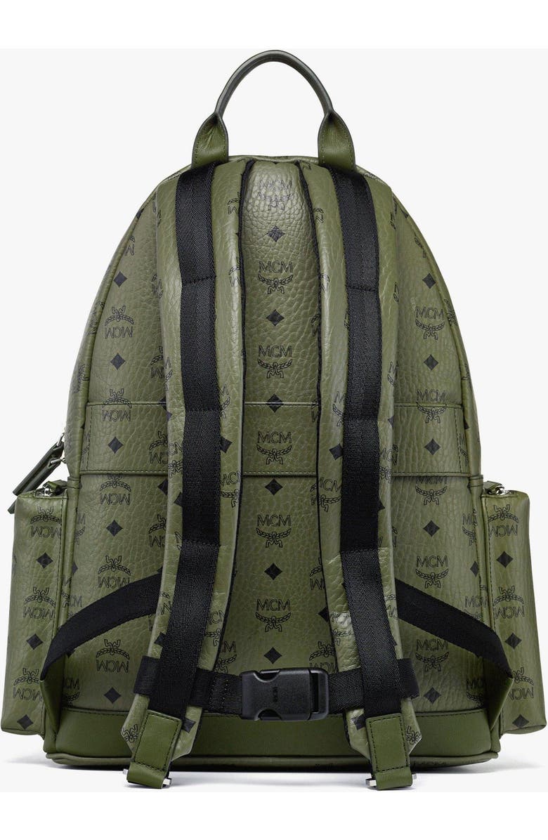 MCM Stark Backpack in Visetos, Alternate, color, Green