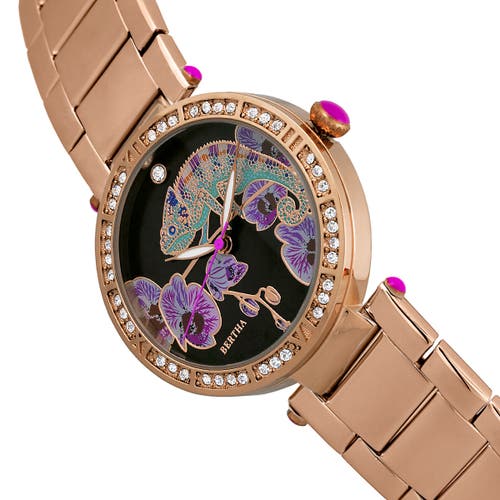 Bertha Camilla Mother-of-pearl Bracelet Watch In Rose Gold