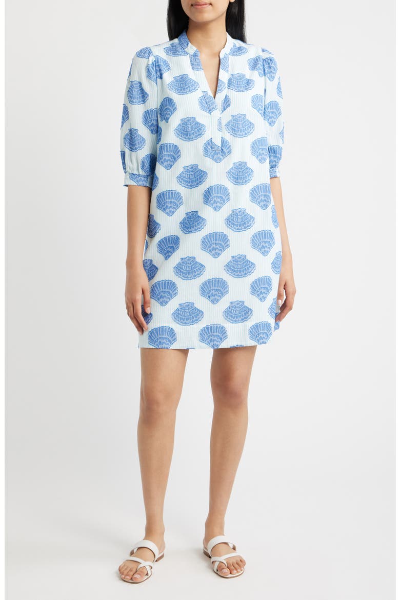 Mialeigh Print Shift Dress, Main, color, DAY DREAM BLUE SEASHELL