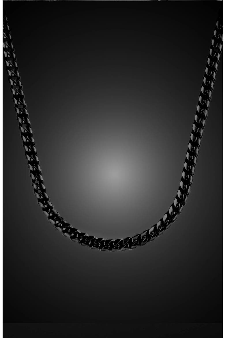 Men's Cuban Link Necklace, Alternate, color, BLACK