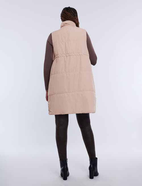 Motherhood Maternity Woven Full-zip Sleeveless Quilted Puffer Vest In Brush