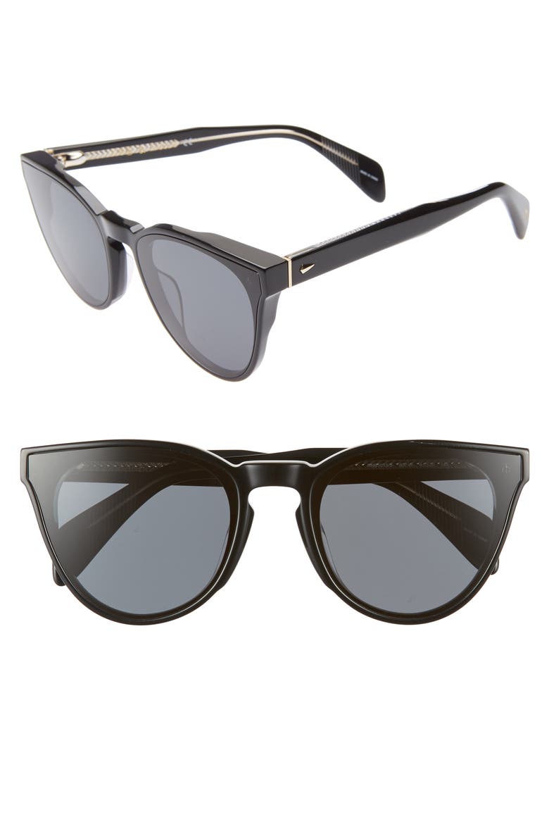 61mm Cat Eye Sunglasses, Main, color, BLACK