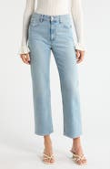 PAIGE Stevie High Waist Ankle Straight Leg Jeans