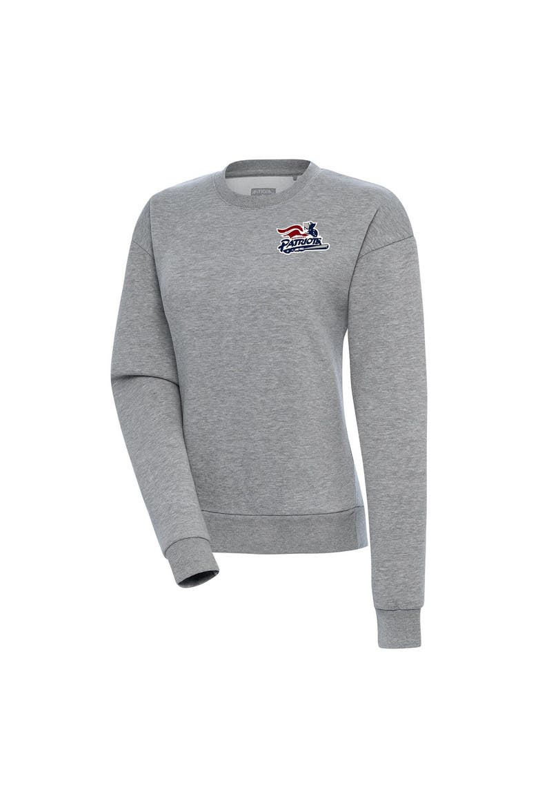 Women's Antigua  Heather Gray Somerset Patriots Victory Pullover Sweatshirt, Main, color, Heather Gray