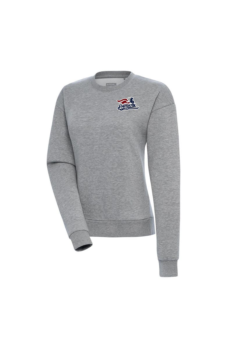 ANTIGUA Women's Antigua Heather Gray Somerset Patriots Victory Pullover Sweatshirt, Main, color,