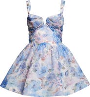 Zimmermann Rebellion Draped Linen & Silk Fit & Flare Minidress