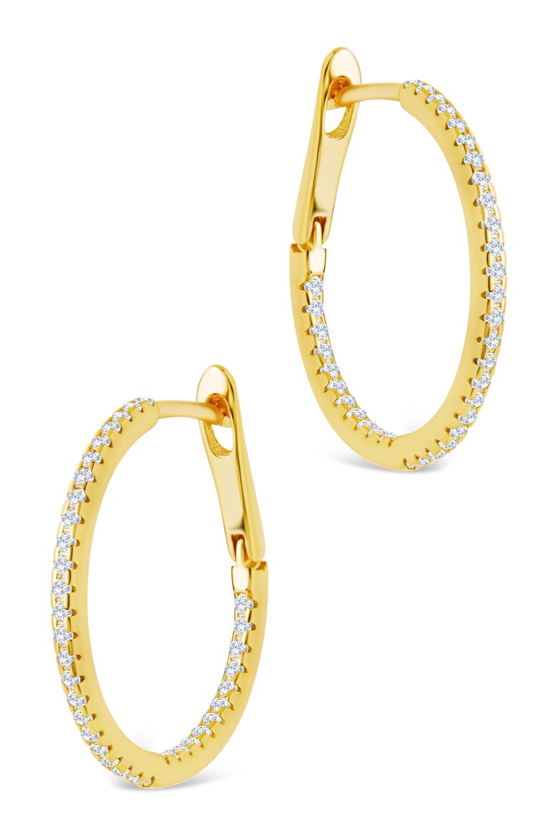 Lilia Cubic Zirconia Infinity Hoop Earrings, Alternate, color, GOLD