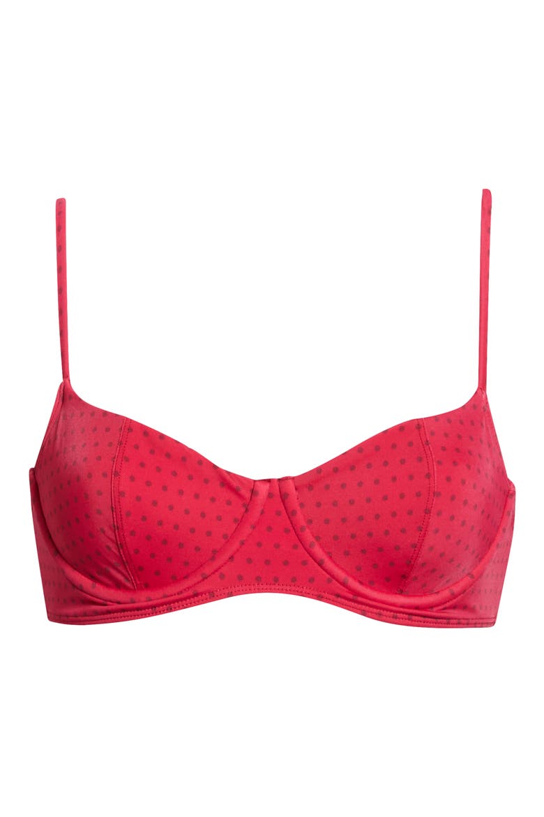 Eden Print Bralette Bikini Top, Main, color, POLKA DOT