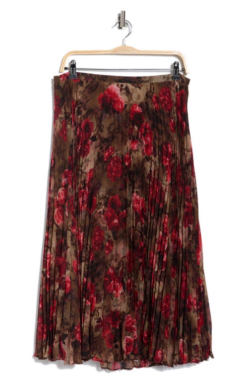 L Agence L'agence Fernanda Floral Pleated Midi Skirt In Multi
