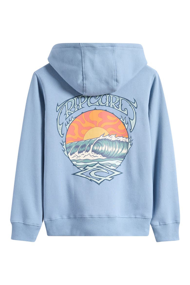 Kids' Hazey Days Zip Hoodie, Alternate, color, FADED DENIM