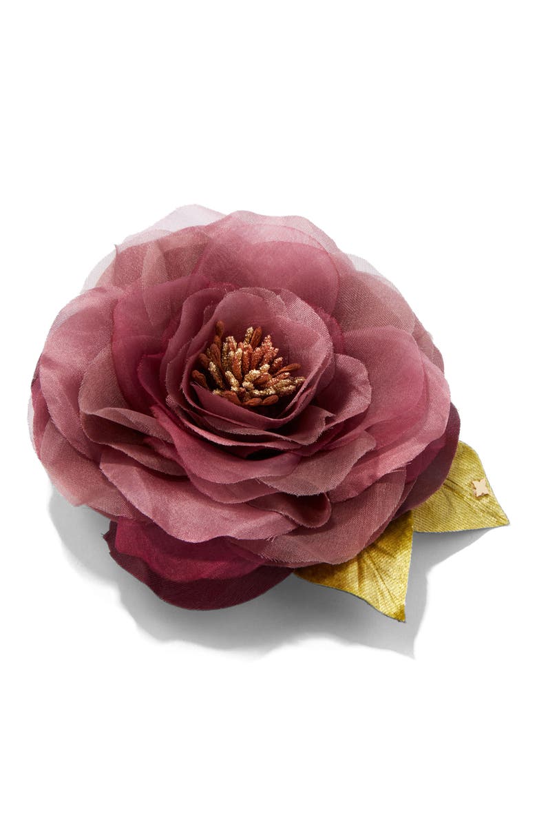 Helena Simon The Mauve Open Rose Floral Brooch, Alternate, color, Mauve