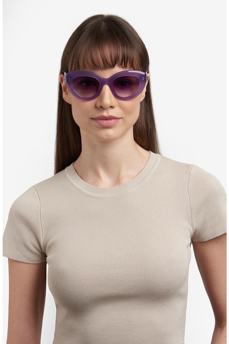capri 50mm gradient cat eye sunglasses, Alternate, color, 0B3V-DG