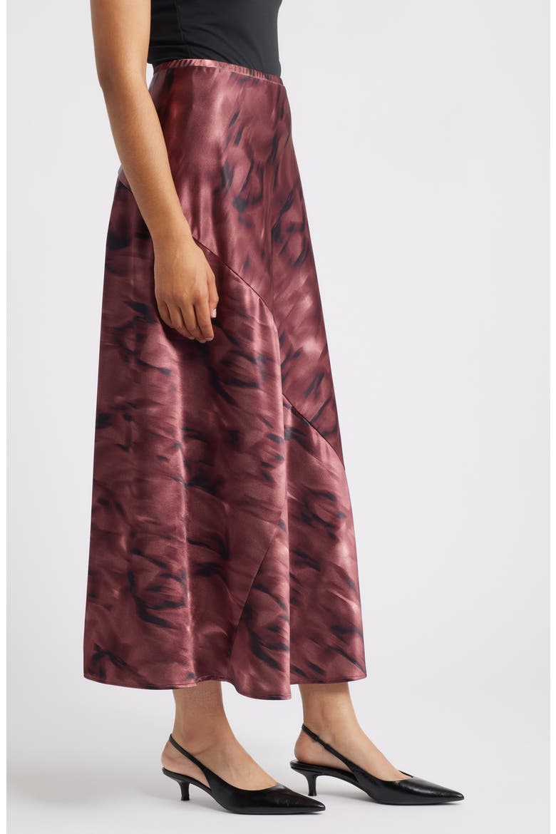 Savoy Print Bias Cut Maxi Skirt, Alternate, color, MERLOT MULTI