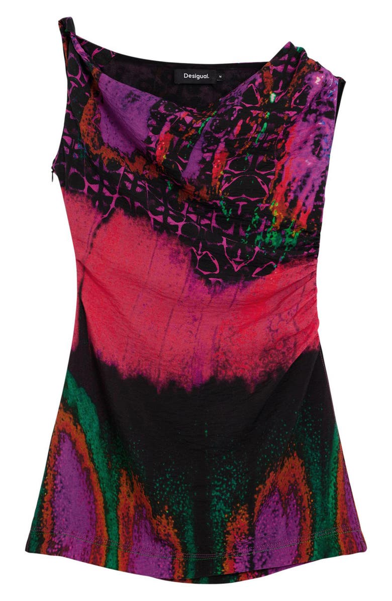 Desigual Asymmetric Minidress, Alternate, color, Fuchsia
