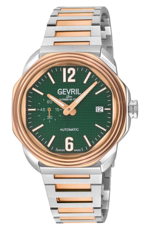 Roosevelt Two Tone Swiss Automatic Bracelet Watch, 42mm