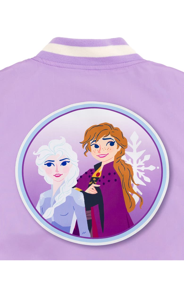 Disney Frozen Varsity Bomber Jacket, Alternate, color, Lavender Anna Elsa