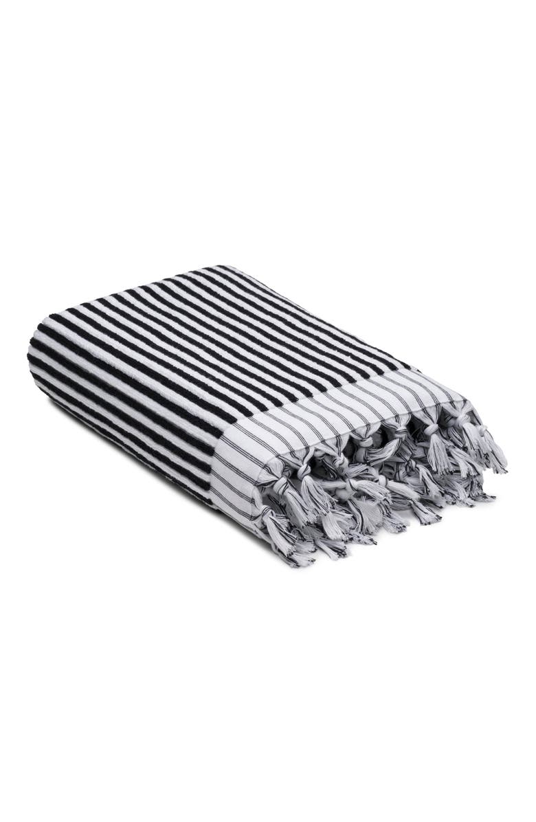 Oliviera Home Stripes Turkish Cotton Terry Towel Bundle, Alternate, color, Black