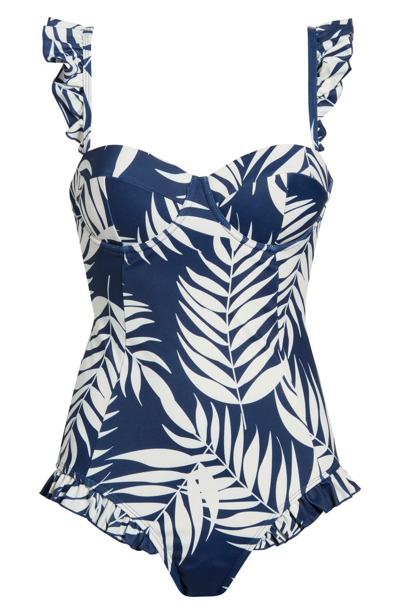 Hutch McKenzie One-Piece Swimsuit, Main, color, Navy Paradise Foliage