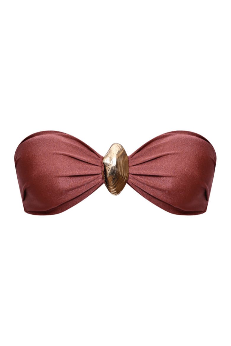 Golden Dune Lycra Seashell Bikini Top, Alternate, color, COPPER