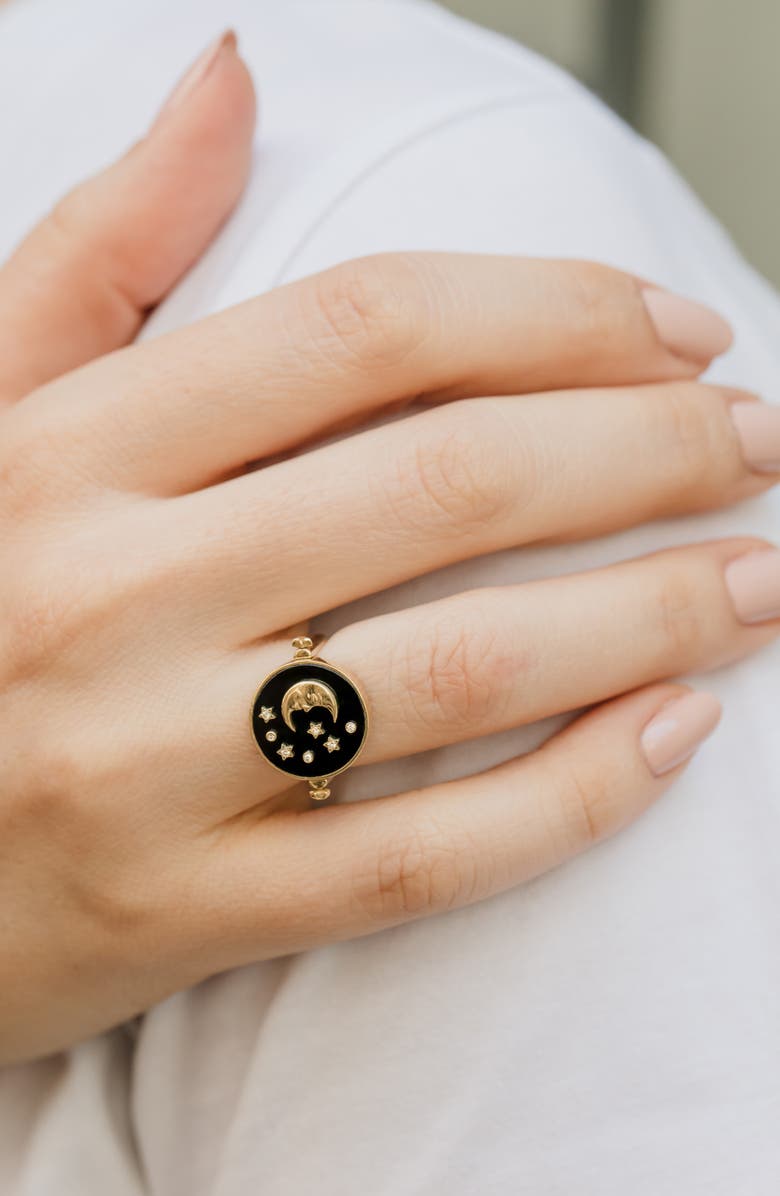 L'Atelier Nawbar Day & Night Reversible Pinky Ring, Alternate, color, 