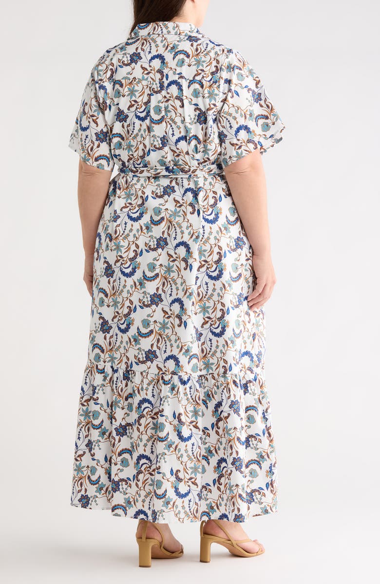 SUGARLIPS Ralston Floral Cotton Maxi Shirtdress, Alternate, color, Off-White-Multi